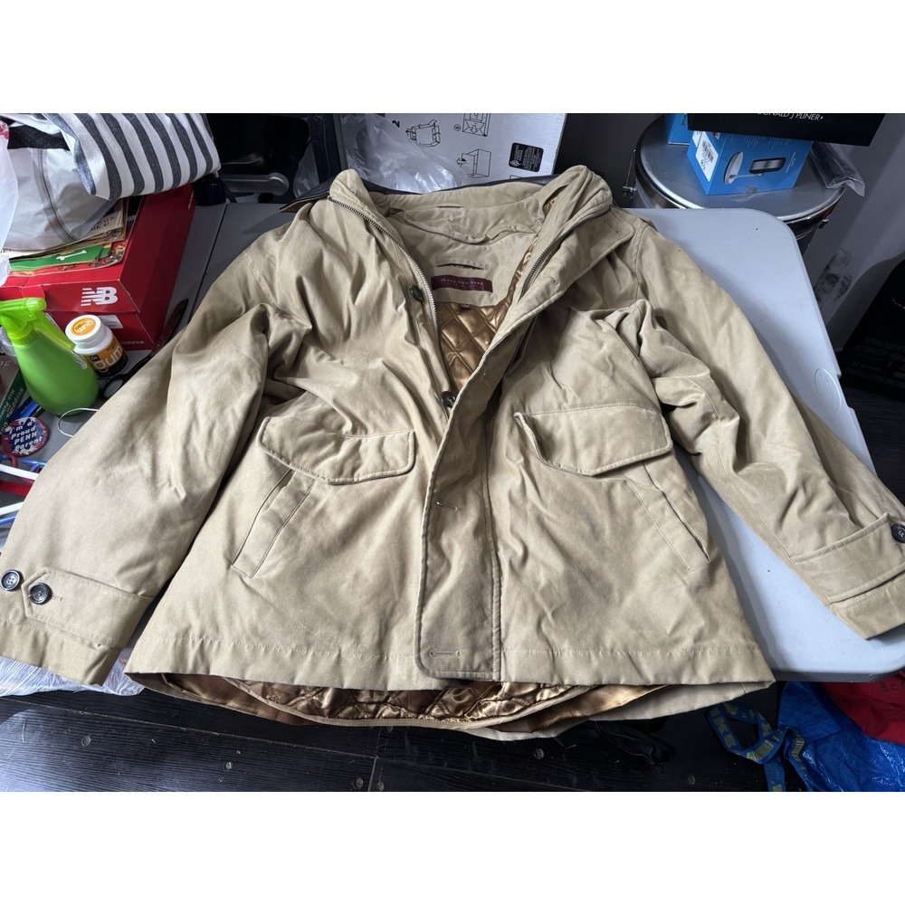 Marc New York Beige Coat W/removable Quilted Gold Lining XL Rare